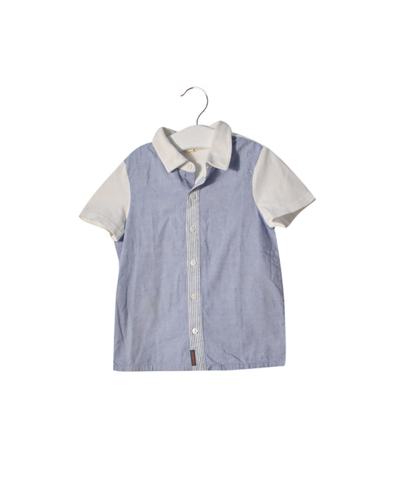 A White Short Sleeve Tops from Momonittu in size 4T for boy. (Front View)