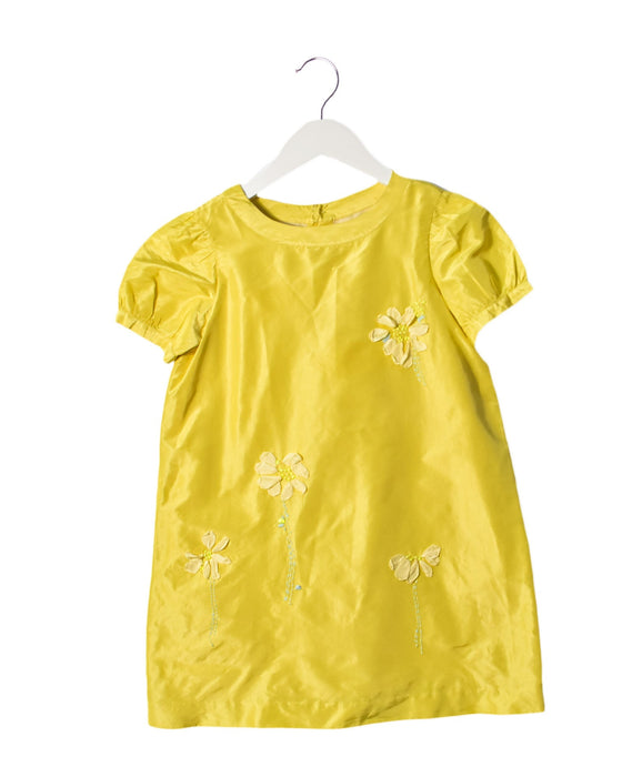 A Yellow Short Sleeve Dresses from Bonpoint in size 8Y for girl. (Front View)