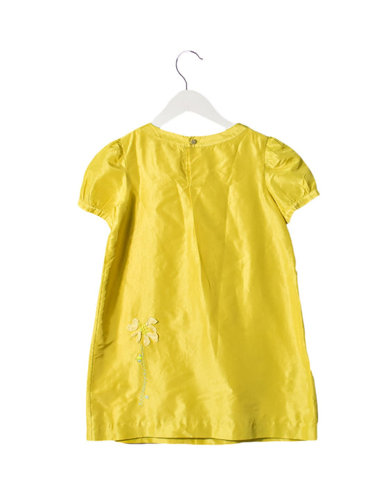 A Yellow Short Sleeve Dresses from Bonpoint in size 8Y for girl. (Back View)