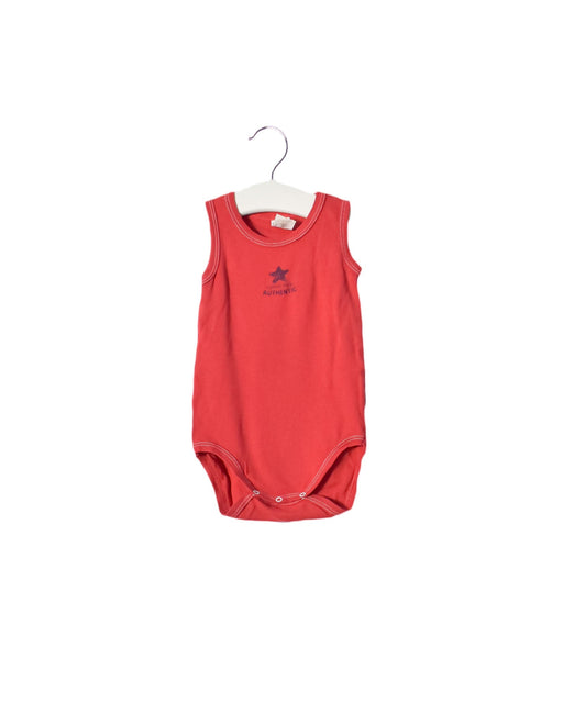 A Red Sleeveless Bodysuits from Absorba in size 12-18M for boy. (Front View)
