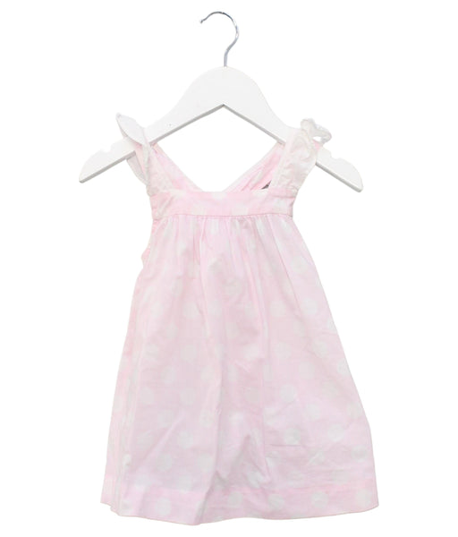 A Pink Sleeveless Dresses from Jacadi in size 6-12M for girl. (Front View)