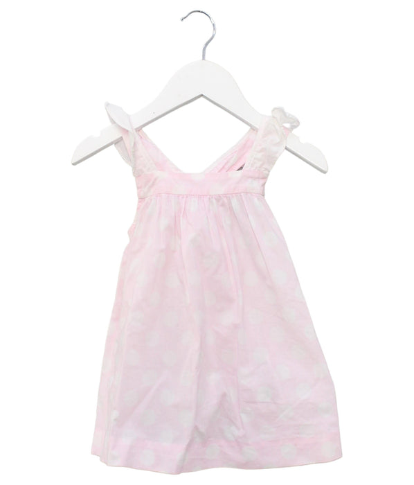 A Pink Sleeveless Dresses from Jacadi in size 6-12M for girl. (Front View)