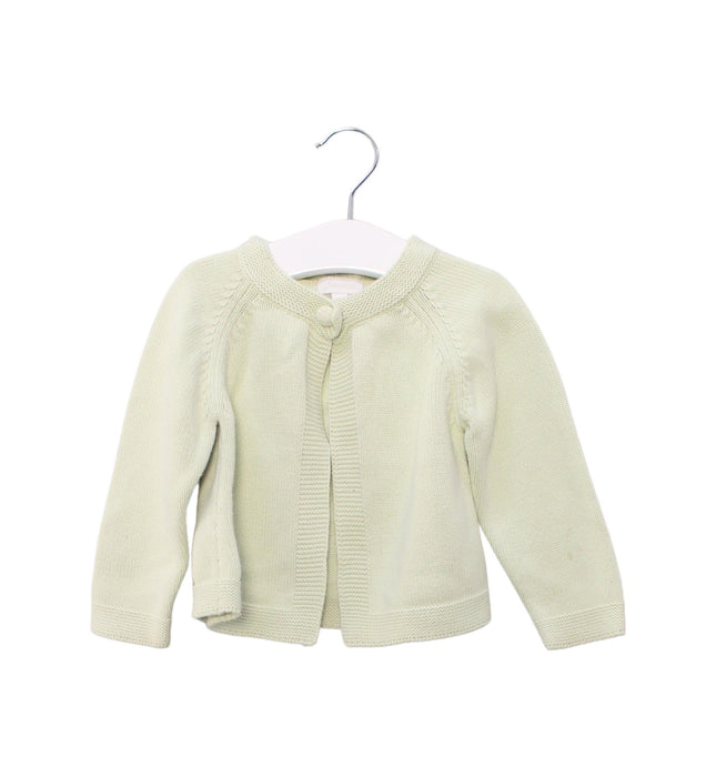 A Green Cardigans from Jacadi in size 12-18M for girl. (Front View)