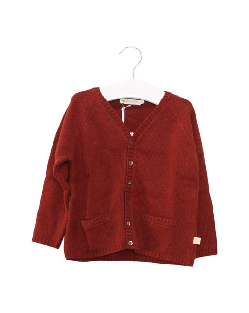 A Red Cardigans from Les Enfantines in size 18-24M for neutral. (Front View)