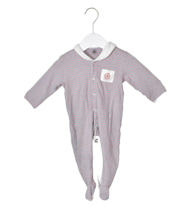A Blue Long Sleeve Jumpsuits from Petit Bateau in size 6-12M for neutral. (Front View)