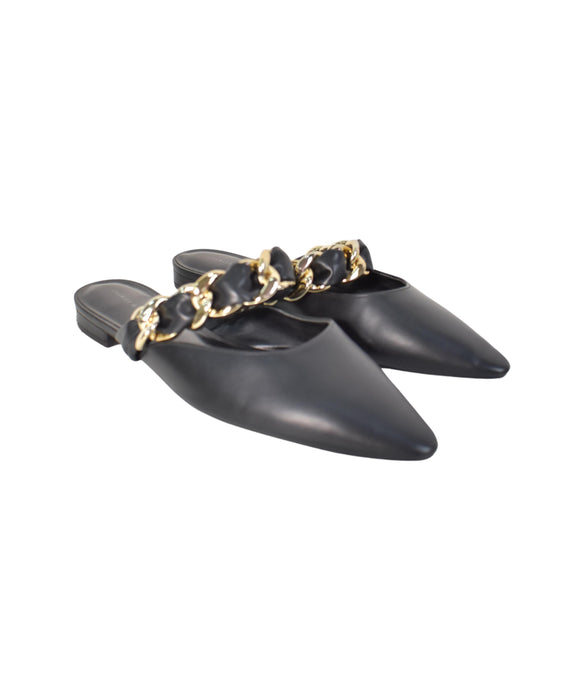 A Black Slip Ons from Charles & Keith in size 14Y for maternity. (Back View)