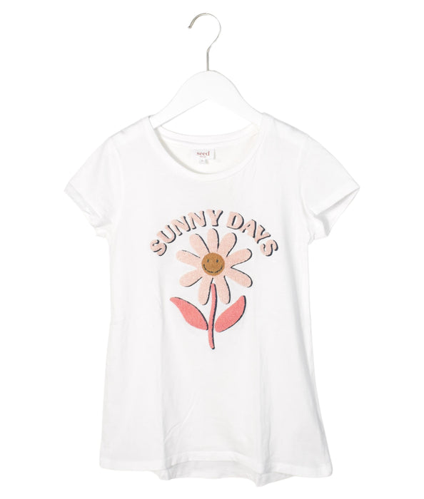 A White Short Sleeve T Shirts from Seed in size 10Y for girl. (Front View)