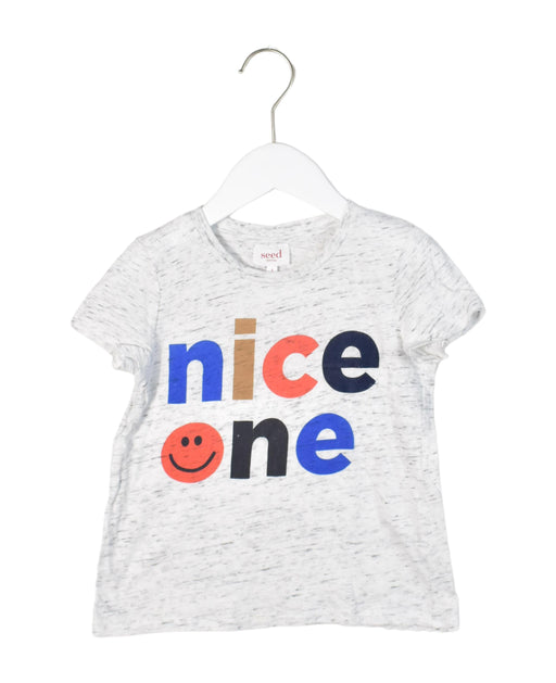 A Grey Short Sleeve T Shirts from Seed in size 4T for boy. (Front View)