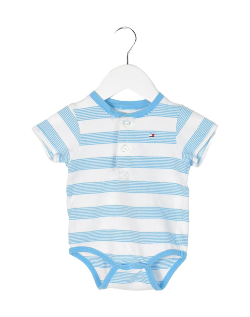 A Blue Short Sleeve Bodysuits from Tommy Hilfiger in size 6-12M for boy. (Front View)