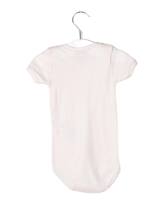 A Pink Short Sleeve Bodysuits from Petit Bateau in size 3-6M for girl. (Back View)