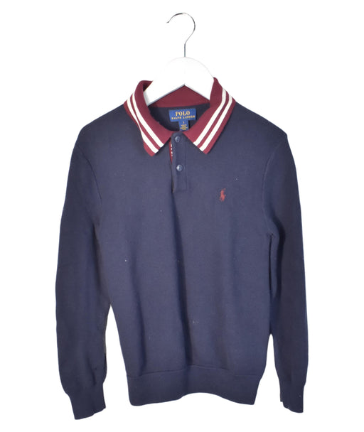 A Navy Long Sleeve Polos from Polo Ralph Lauren in size 6T for boy. (Front View)