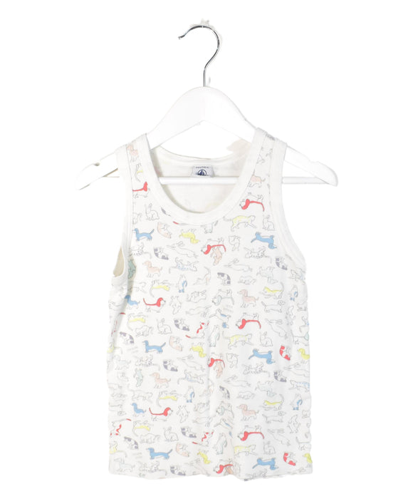 A White Sleeveless Tops from Petit Bateau in size 6T for neutral. (Front View)