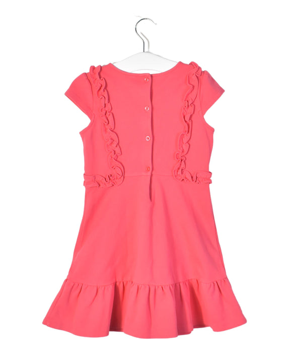A Pink Sleeveless Dresses from Janie & Jack in size 5T for girl. (Back View)