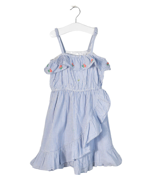 A Blue Sleeveless Dresses from Janie & Jack in size 5T for girl. (Front View)