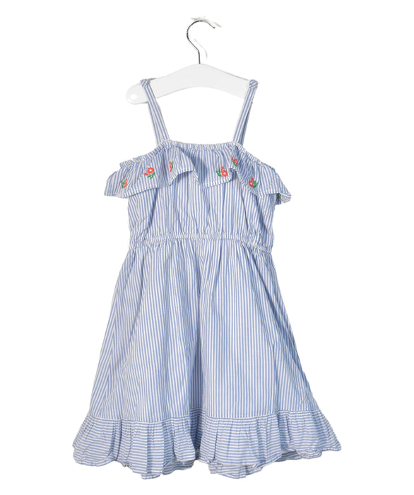 A Blue Sleeveless Dresses from Janie & Jack in size 5T for girl. (Back View)