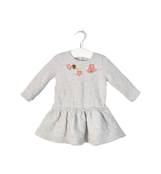 A Grey Long Sleeve Dresses from Petit Bateau in size 12-18M for girl. (Front View)