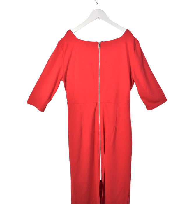 A Red Long Sleeve Dresses from Mothercot in size L for maternity. (Back View)