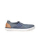 A Blue Slip Ons from Geox in size 6T for boy. (Front View)