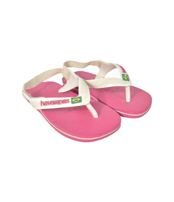 A Pink Sandals from Havaianas in size 18-24M for girl. (Back View)