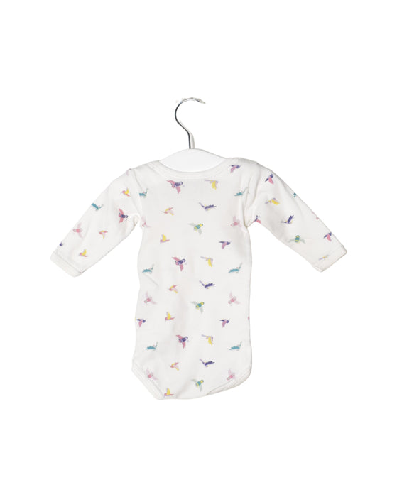 A White Long Sleeve Bodysuits from Petit Bateau in size 0-3M for neutral. (Back View)