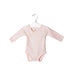 A Pink Long Sleeve Bodysuits from Petit Bateau in size 0-3M for girl. (Front View)