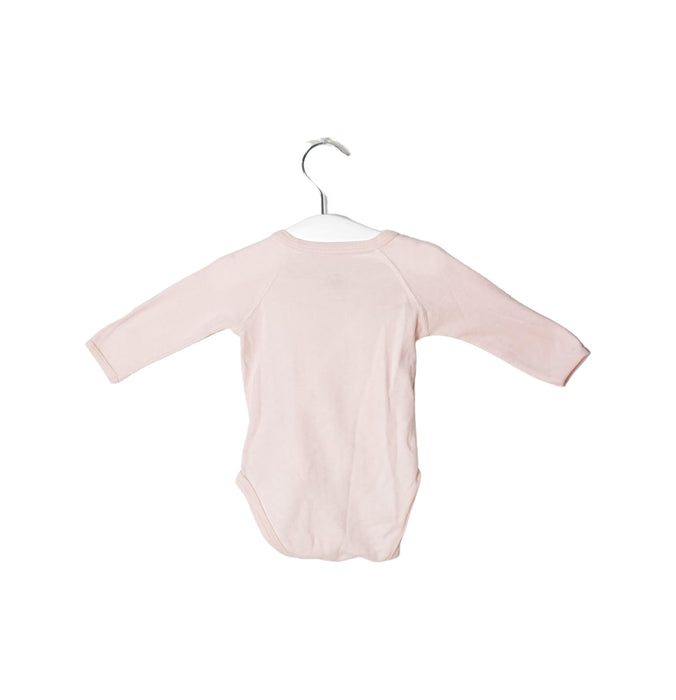 A Pink Long Sleeve Bodysuits from Petit Bateau in size 0-3M for girl. (Back View)