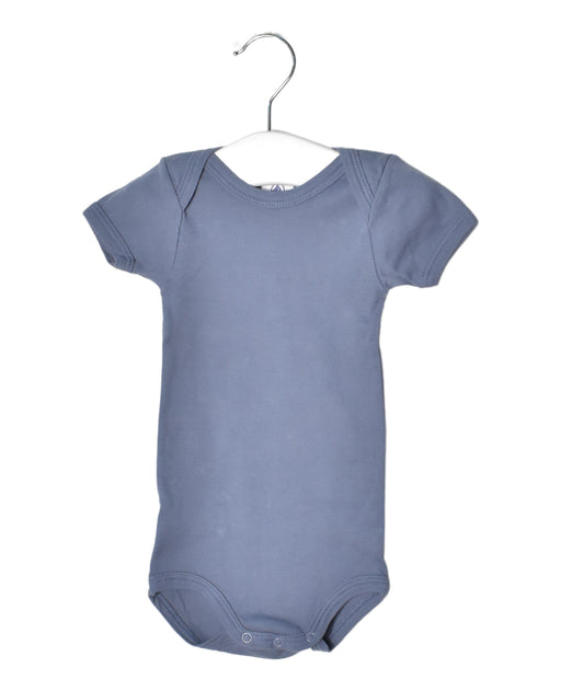 A Grey Short Sleeve Bodysuits from Petit Bateau in size 3-6M for neutral. (Front View)