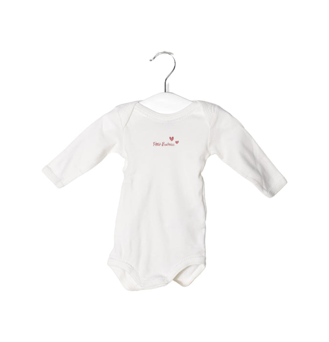 A White Long Sleeve Bodysuits from Petit Bateau in size 0-3M for neutral. (Front View)
