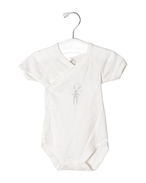 A White Short Sleeve Bodysuits from Petit Bateau in size 3-6M for neutral. (Front View)