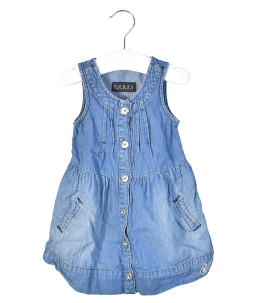 A Blue Sleeveless Dresses from Guess in size S for girl. (Front View)