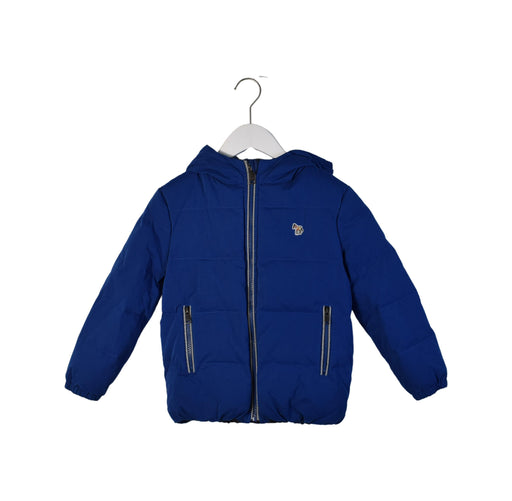 A Blue Puffer/Quilted Jackets from Paul Smith in size 6T for boy. (Front View)