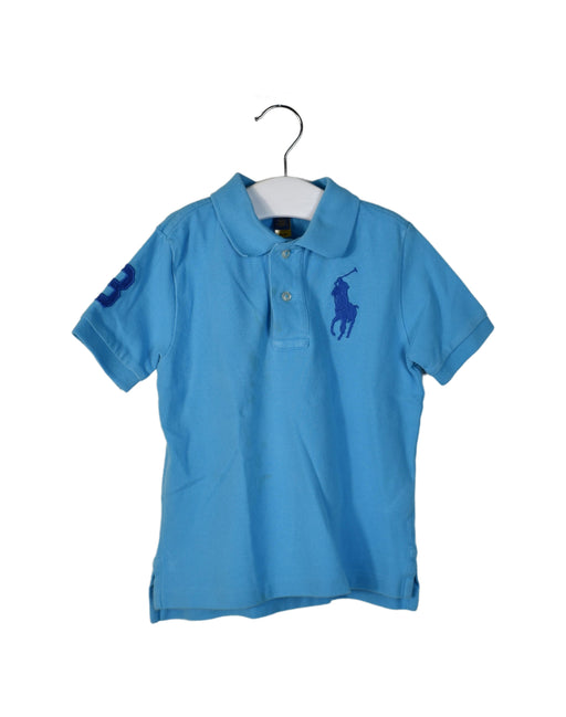 A Blue Short Sleeve Polos from Polo Ralph Lauren in size 3T for boy. (Front View)