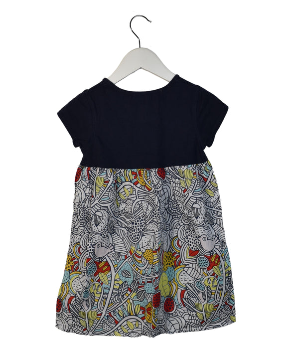 A Navy Short Sleeve Dresses from DPAM in size 5T for girl. (Back View)