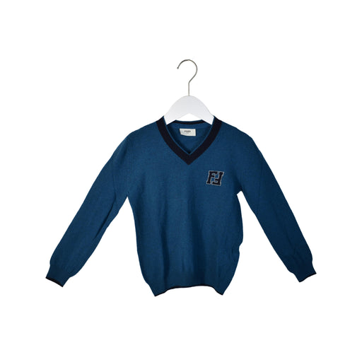 A Green Crewneck Sweatshirts from Fendi in size 6T for boy. (Front View)