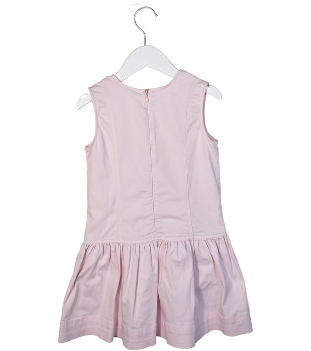 A Pink Sleeveless Dresses from Lili Gaufrette in size 6T for girl. (Back View)