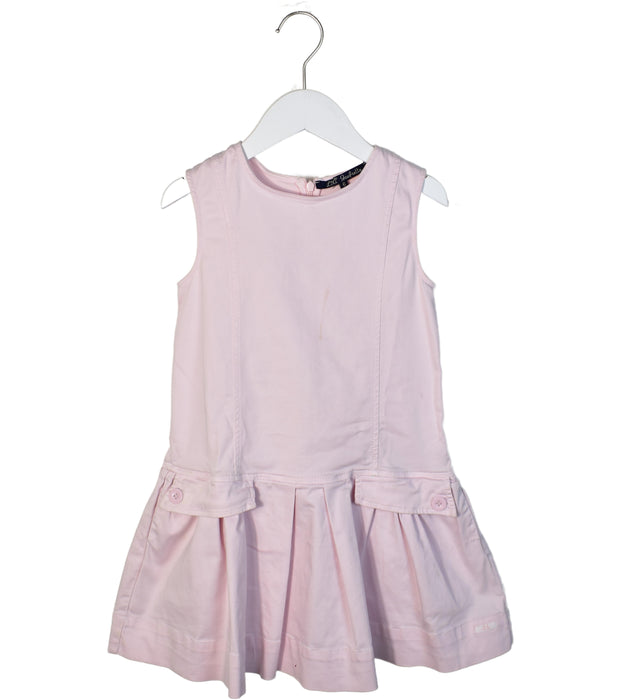 A Pink Sleeveless Dresses from Lili Gaufrette in size 6T for girl. (Front View)