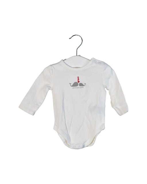 A White Long Sleeve Bodysuits from Janie & Jack in size 0-3M for neutral. (Front View)