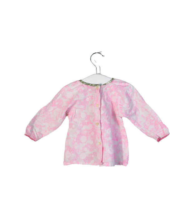 A Pink Long Sleeve Tops from Petit Patapon in size 6-12M for girl. (Back View)