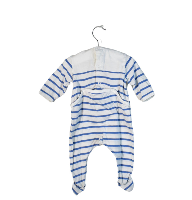 A Blue Long Sleeve Jumpsuits from Petit Bateau in size 0-3M for boy. (Back View)