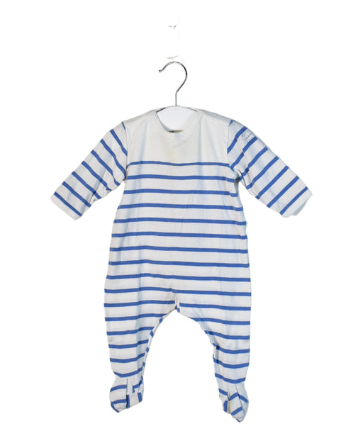 A Blue Long Sleeve Jumpsuits from Petit Bateau in size 0-3M for boy. (Front View)
