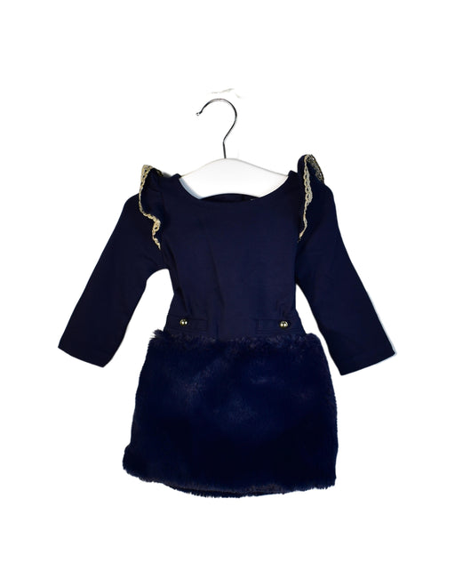A Navy Long Sleeve Dresses from Janie & Jack in size 3-6M for girl. (Front View)