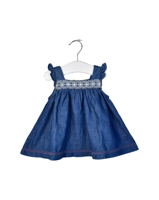 A Blue Sleeveless Dresses from Hush Puppies in size 6-12M for girl. (Front View)