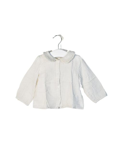 A White Long Sleeve Tops from Cyrillus in size 12-18M for girl. (Front View)