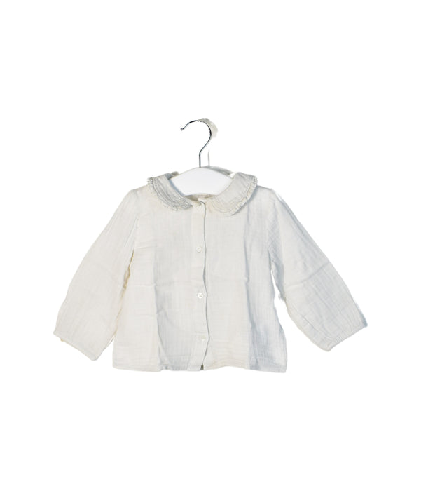 A White Long Sleeve Tops from Cyrillus in size 12-18M for girl. (Front View)