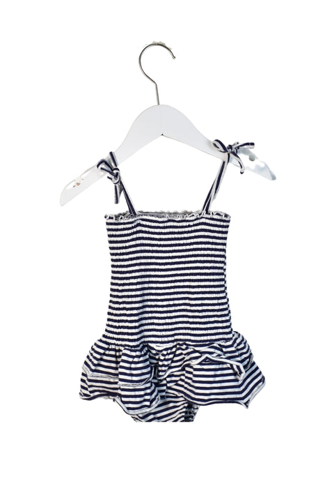 A Navy Bodysuits from Seed in size 6-12M for girl. (Back View)