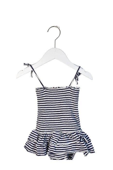 A Navy Bodysuits from Seed in size 6-12M for girl. (Front View)
