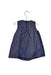 A Blue Sleeveless Dresses from The Little White Company in size 3-6M for girl. (Back View)