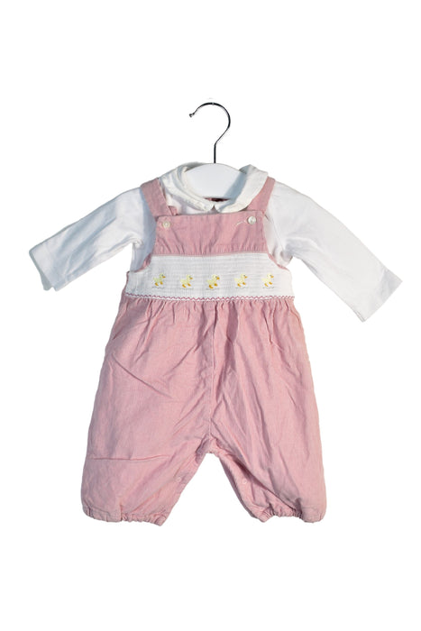 A Pink Overall Sets from Lapinou in size 3-6M for girl. (Front View)