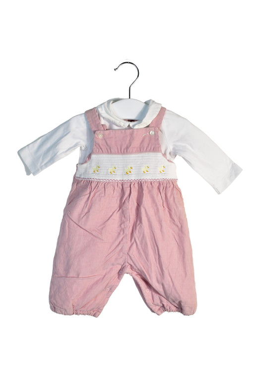 A Pink Overall Sets from Lapinou in size 3-6M for girl. (Front View)