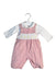 A Pink Overall Sets from Lapinou in size 3-6M for girl. (Front View)
